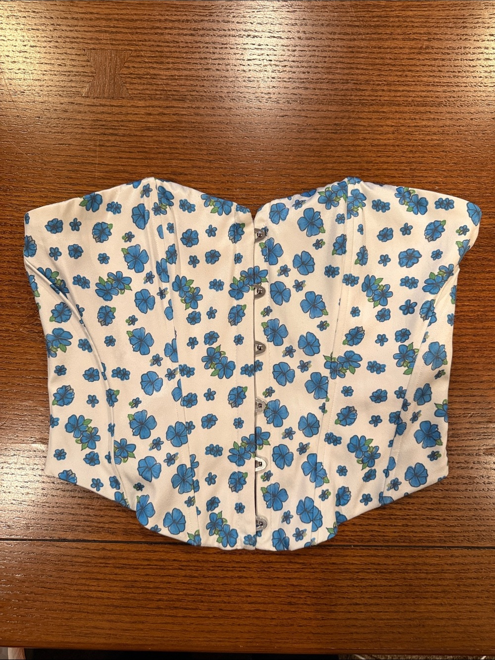 Princess Polly Blue Floral Strapless Bustier Camisole